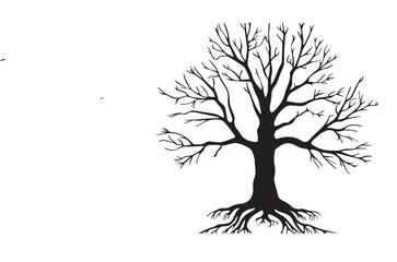 Silhouette tree vector design white background
