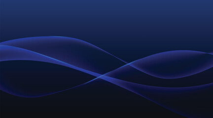 Blue lines abstract curve and wave on navy blue background