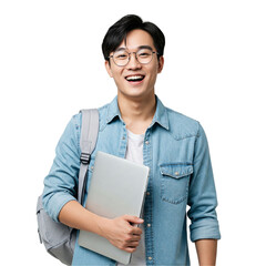 young student with books
