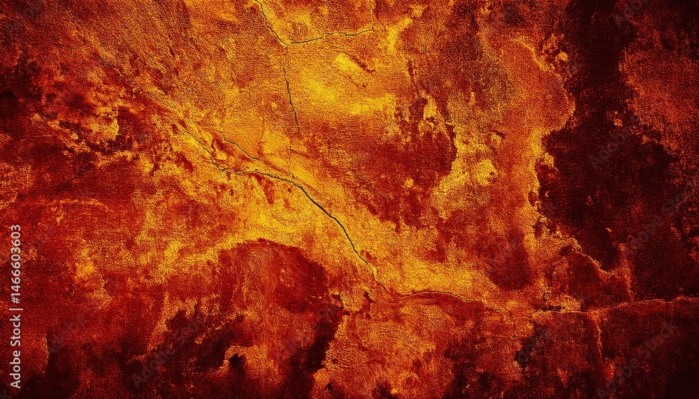 Aufkleber  fiery textured abstract background with cracked surface in vibrant orange and deep red tones for web design and branding