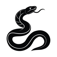 Coiled Python Sleek Vector Silhouette