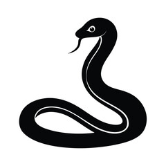 Fototapeta premium Basking Snake Sleek Vector Silhouette