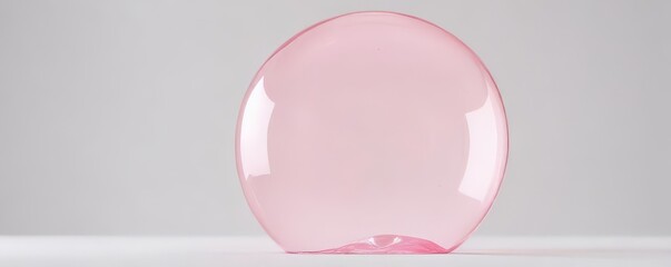 Obraz premium A translucent, light pink bubble floats against a pure white background , fantasy, photography