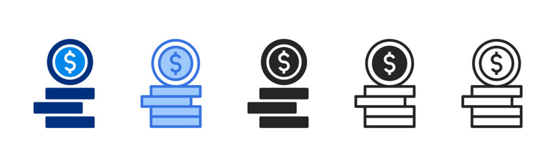 money icon set multiple style collection