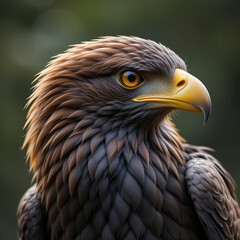 Obraz premium A majestic brown eagle perched on a rock.