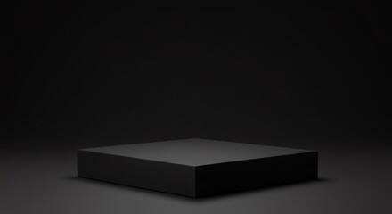 Minimalist square platform on dark background