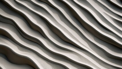 Obraz premium Monochrome wavy sand dune pattern abstract background