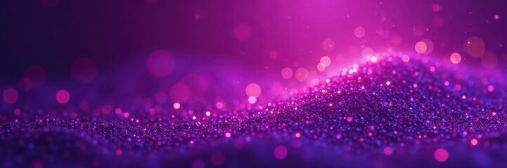 Deep purple backdrop shimmering with dense glitter , shine, twinkling
