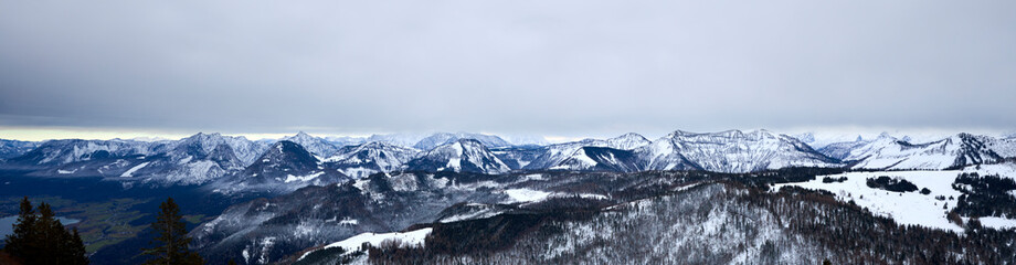 Mountain panoramic view in winter