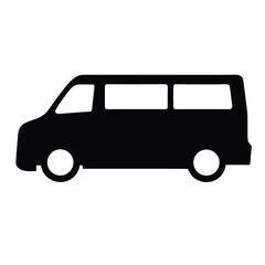 van , black and white illustration of vehicles.