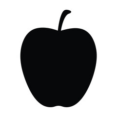 velvet apple vector silhouette icon, black and white illustration of fruits.