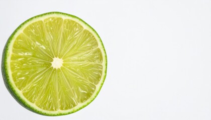 Lime Half with Juice Droplet on Isolated White Background