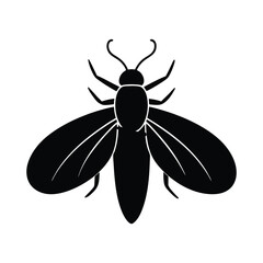 Flying Firefly Sleek Vector Silhouette