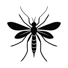 Flying Mosquito Sleek Vector Silhouette