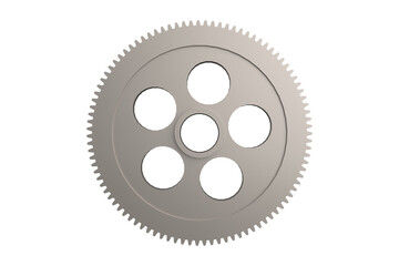 Industrial Steel Gear Wheel for Machinery Power Transmission Replacement Gear for Industrial Equipmen Gray Metal Gear with Fine Teeth on a PNG Transparent Background