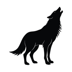 Howling Wolf Sleek Vector Silhouette