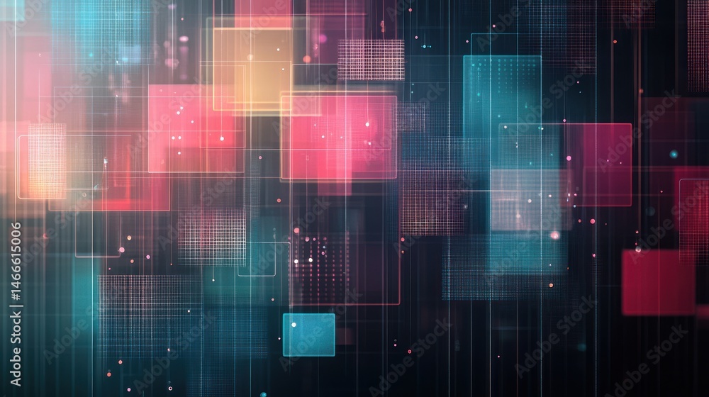 Poster abstract digital data visualization