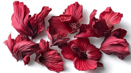 Dried Red Hibiscus Petals - A Stunning Floral Arrangement