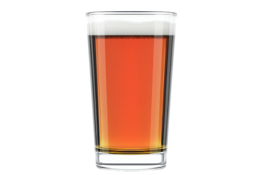 Amber ale in tall glass light reflecting on foam a refreshing and tasty drink - Powered by Adobe