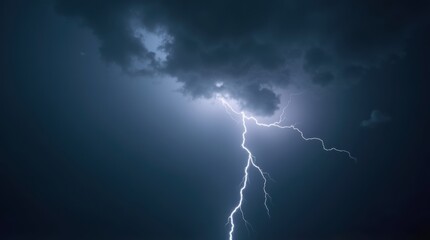 Lightning strike in the sky
