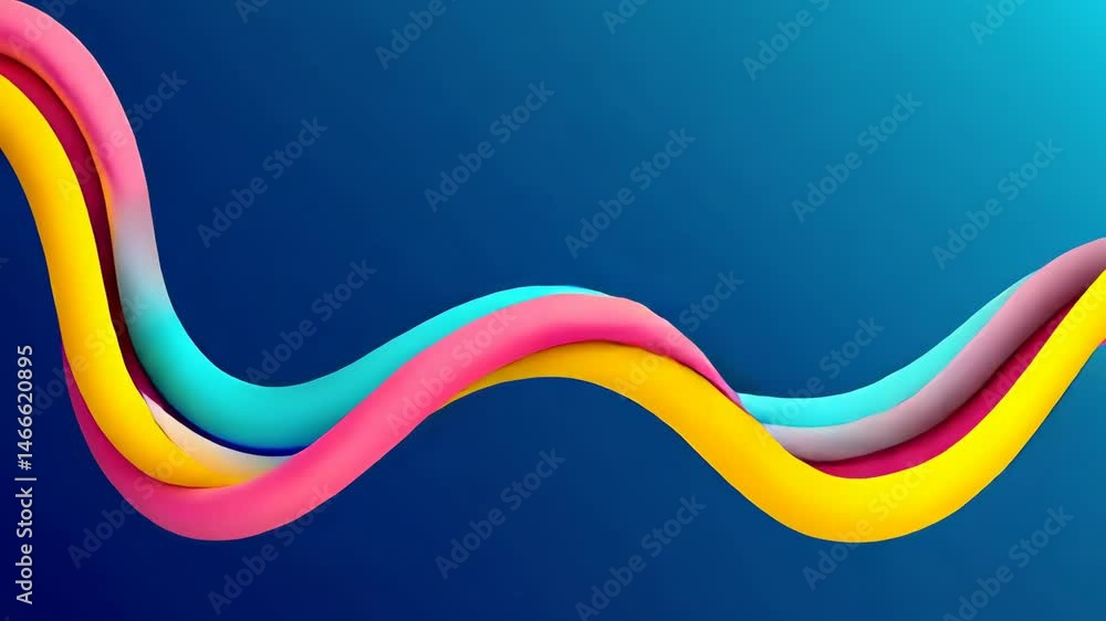 Aufkleber colorful abstract wavy lines on blue background create a modern and playful design element for prese