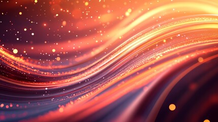 Obraz premium Luxury Background, Swirling Rose Gold with Particles, Bokeh Shine on Dark, Christmas Light Effect