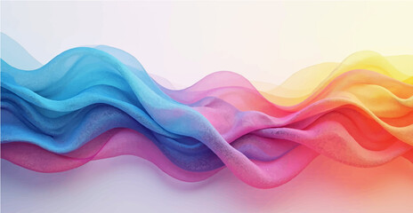 Abstract colorful waves vector design illustration with light blue and pink swirls.