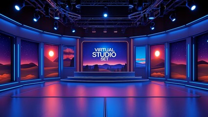 Virtual studio background for live streaming events
