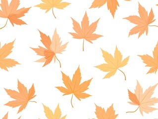 Obraz premium Flat Rustic maple leaves seamless pattern with earthy tones and natural textures on white background concept as Earth toned rustic maple leaves with natural textures creating a war Clean Pro