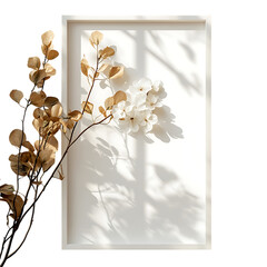 A Framed Poem with Floral Illustrations Isolated on Transparent Background
