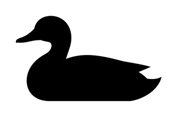 Black duck silhouette waterfowl avian illustration