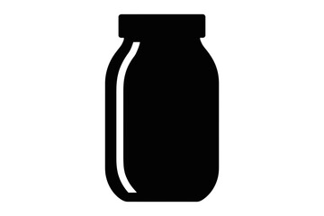 Black silhouette of a bottle container design art