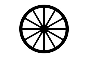 Fototapeta premium Vintage wagon wheel antique cart wheel illustration