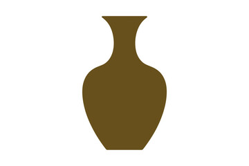 Brown ceramic vase decorative pottery flower holder