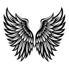 Obraz premium Angel wings vector illustration clip art design element, Wings icons silhouette vector