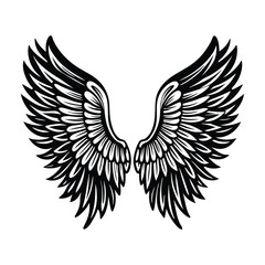 Fototapeta premium Angel wings vector illustration clip art design element, Wings icons silhouette vector