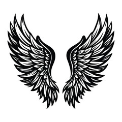 Angel wings vector illustration clip art design element, Wings icons silhouette vector
