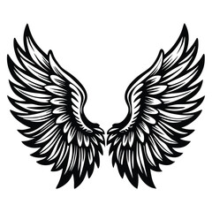 Obraz premium Angel wings vector illustration clip art design element, Wings icons silhouette vector