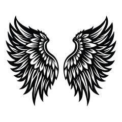 Angel wings vector illustration clip art design element, Wings icons silhouette vector