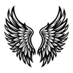 Obraz premium Angel wings vector illustration clip art design element, Wings icons silhouette vector
