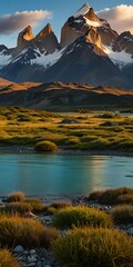 Obraz premium mountain landscape with lake