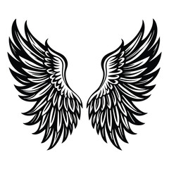 Obraz premium Angel wings vector illustration clip art design element, Wings icons silhouette vector