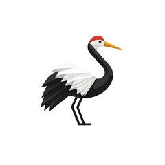 Obraz premium black crane bird logo illustration