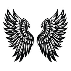Angel wings vector illustration clip art design element, Wings icons silhouette vector