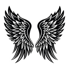Angel wings vector illustration clip art design element, Wings icons silhouette vector