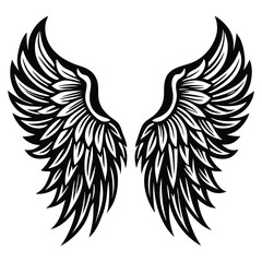 Angel wings vector illustration clip art design element, Wings icons silhouette vector