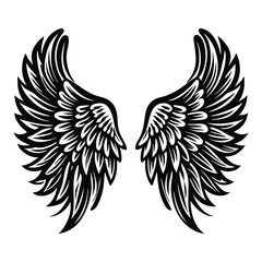Angel wings vector illustration clip art design element, Wings icons silhouette vector