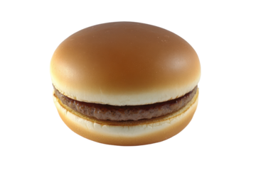 Classic burger on black A simple satisfying culinary icon