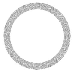 Hexagon pattern endless repeat circle design elegant vintage texture round frame decoration vector graphic element