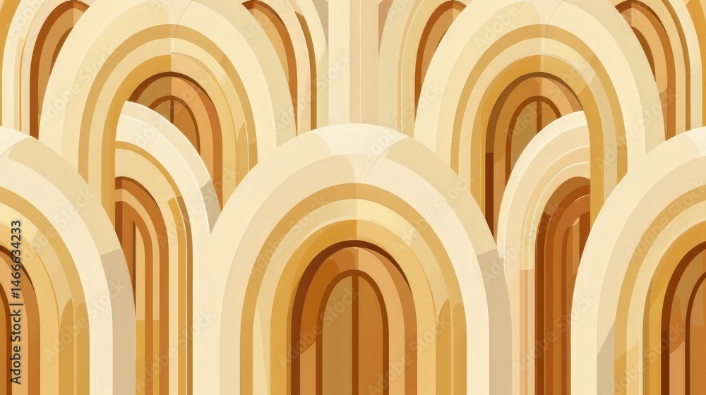 Aufkleber the image shows a seamless, geometric pattern composed of overlapping arches.